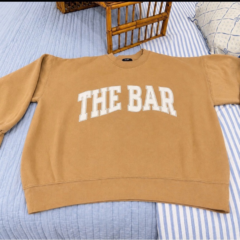 THE BAR Crewneck Sweatshirt - beige and white - XL - excellent condition.